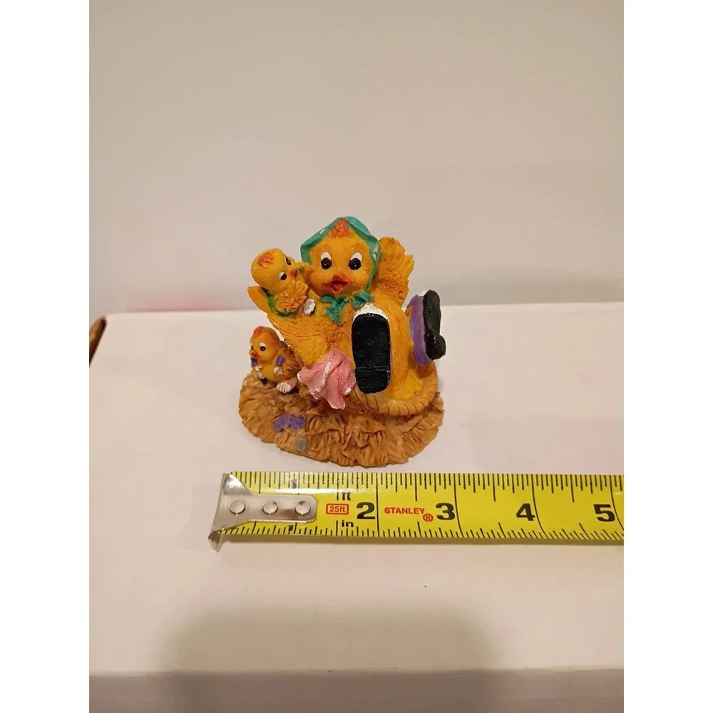 Collectable Mother Chicken Playing With Chicks Figurine